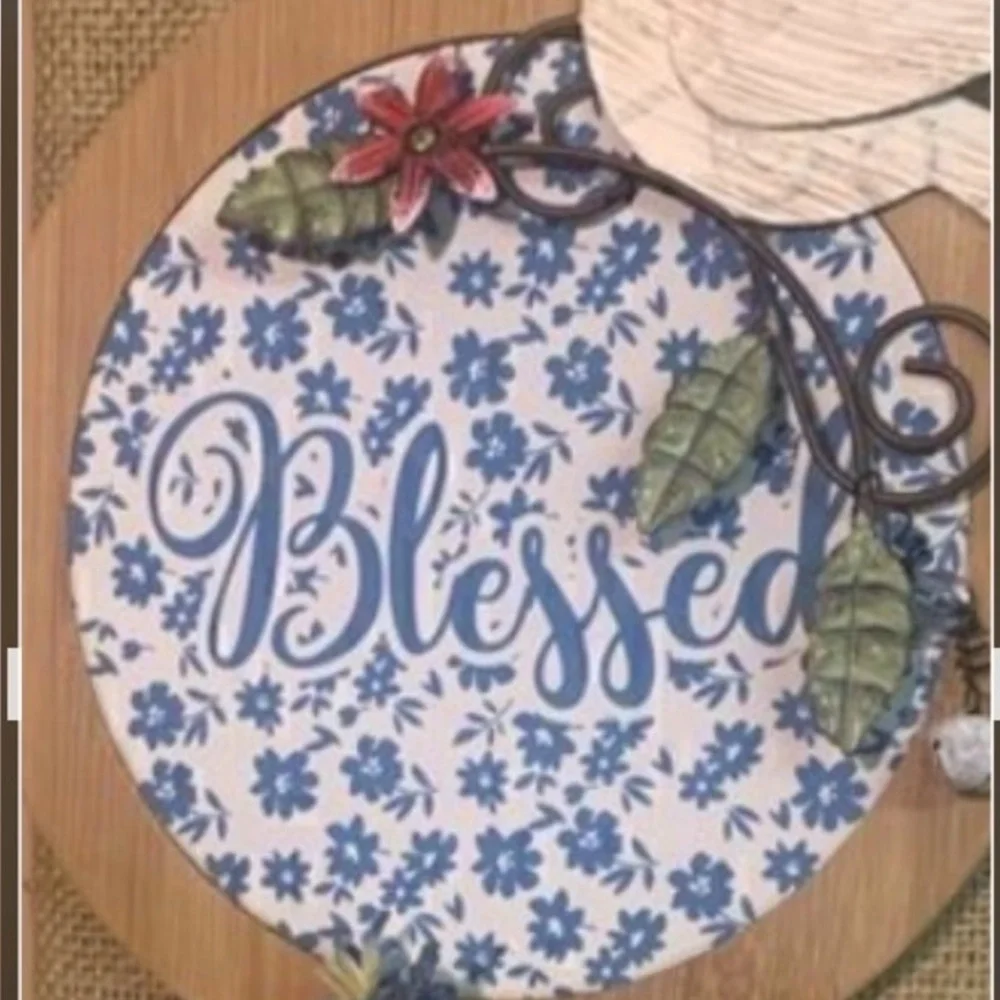 Floral 'Farmhouse Blessed' Wreath Cottage-core Handcrafted Custom  Final Sale